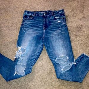 AE Denim distressed skinny jeans size 14
